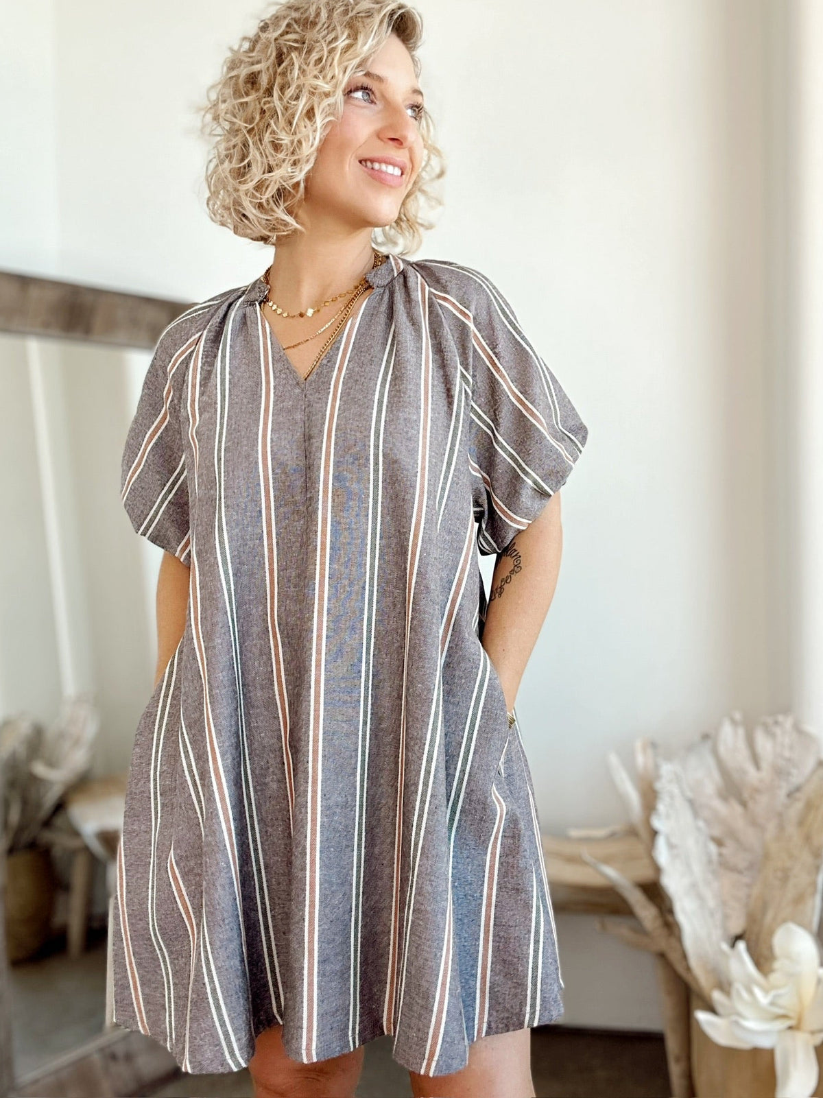 Isabel Striped Mini Dress