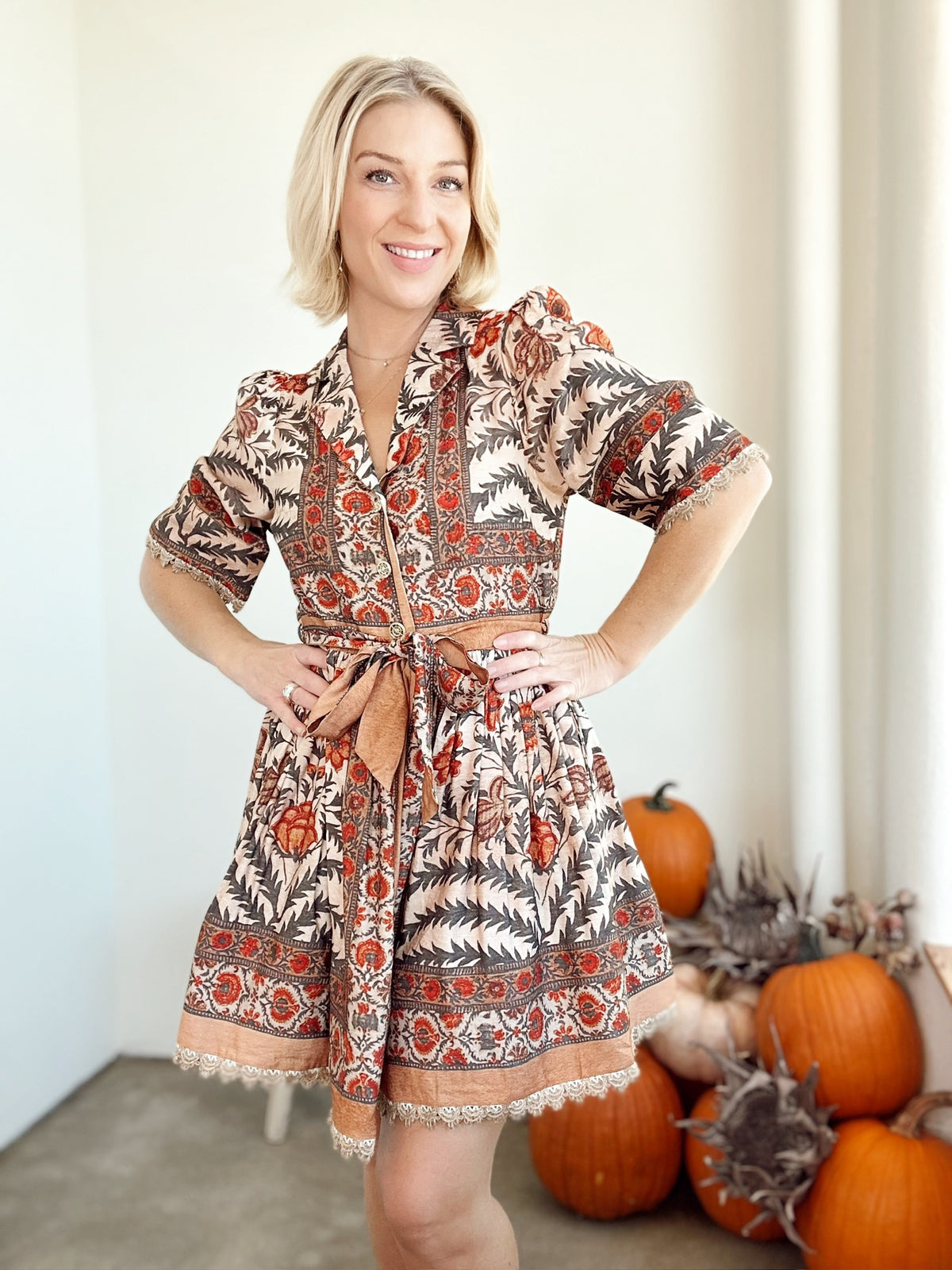 Hazel Botanical Mini Dress