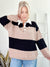 Maddy Wide Stripe Polo Sweater Khaki