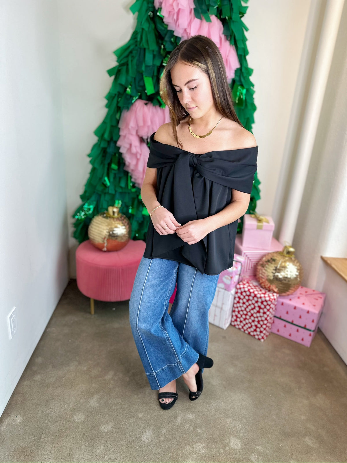 Gloria Bow Off The Shoulder Top
