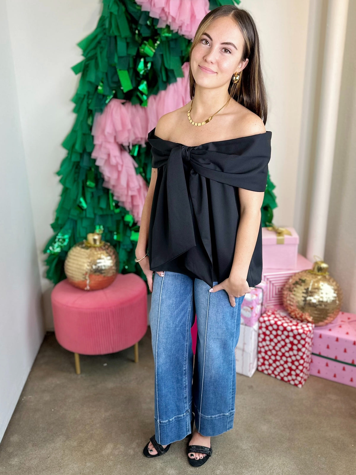 Gloria Bow Off The Shoulder Top