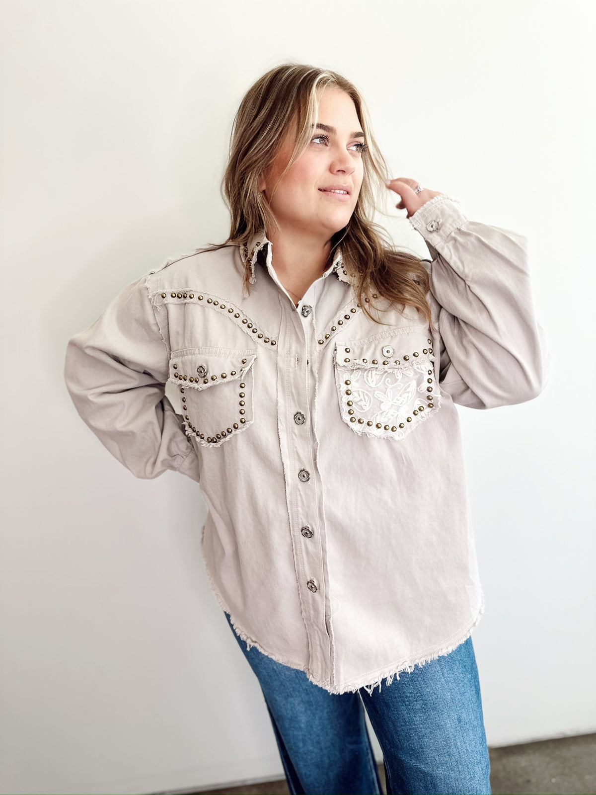 Cory Western Shirt Grey