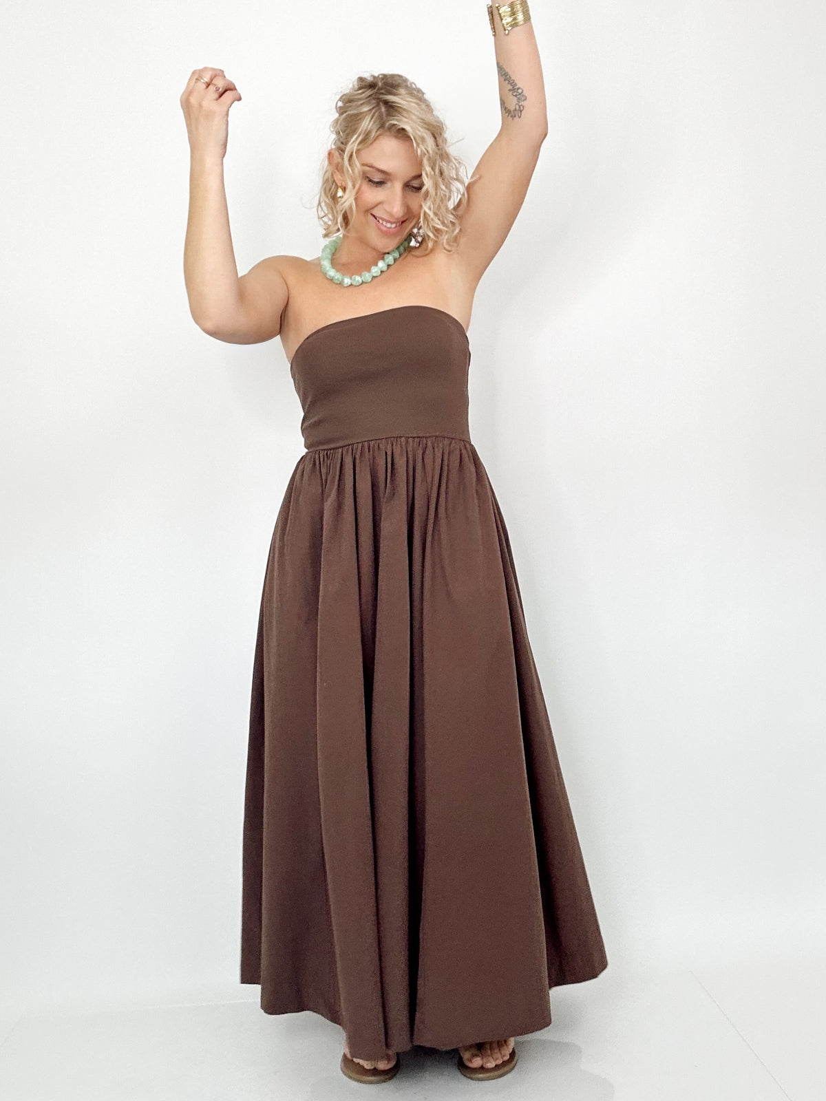 Lulu Strapless Midi Dress