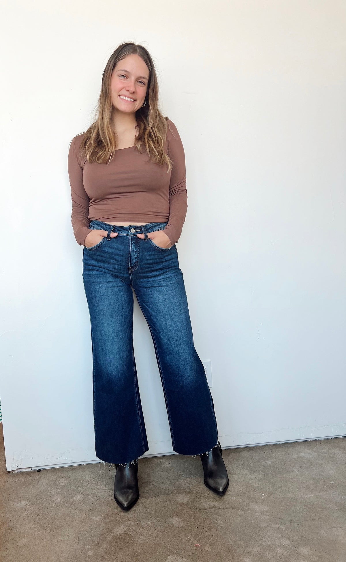 Monroe Tummy Control High Rise Wide Leg Jeans