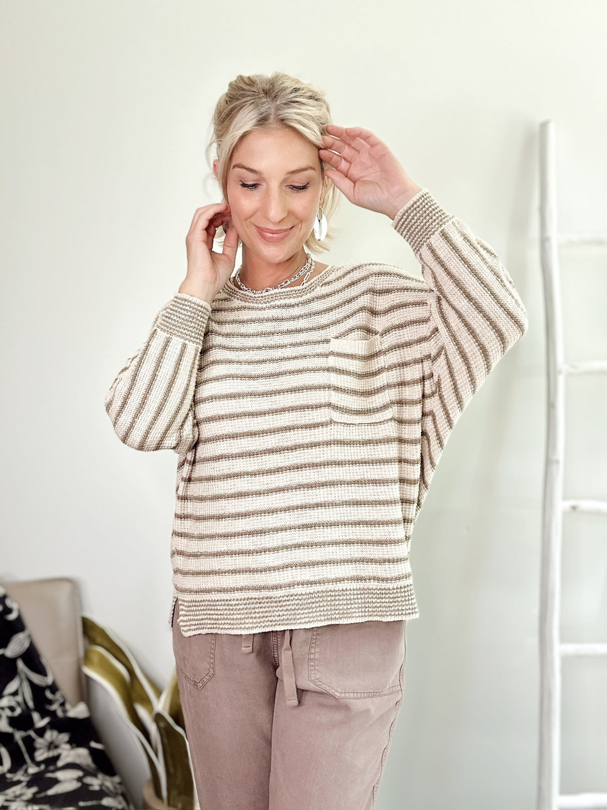 Selah Waffle Knit Sweater Sage