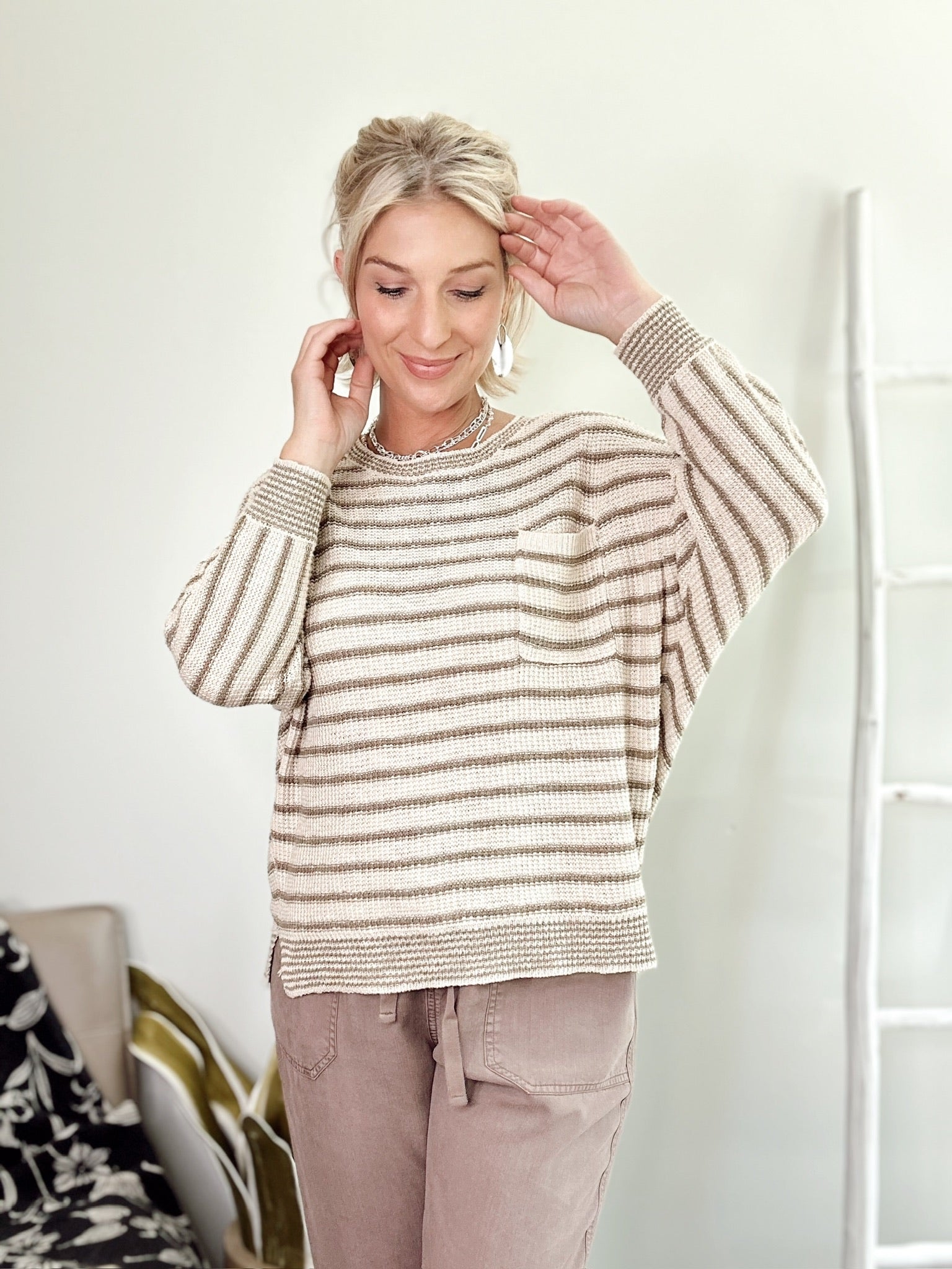 Selah Waffle Knit Sweater Sage