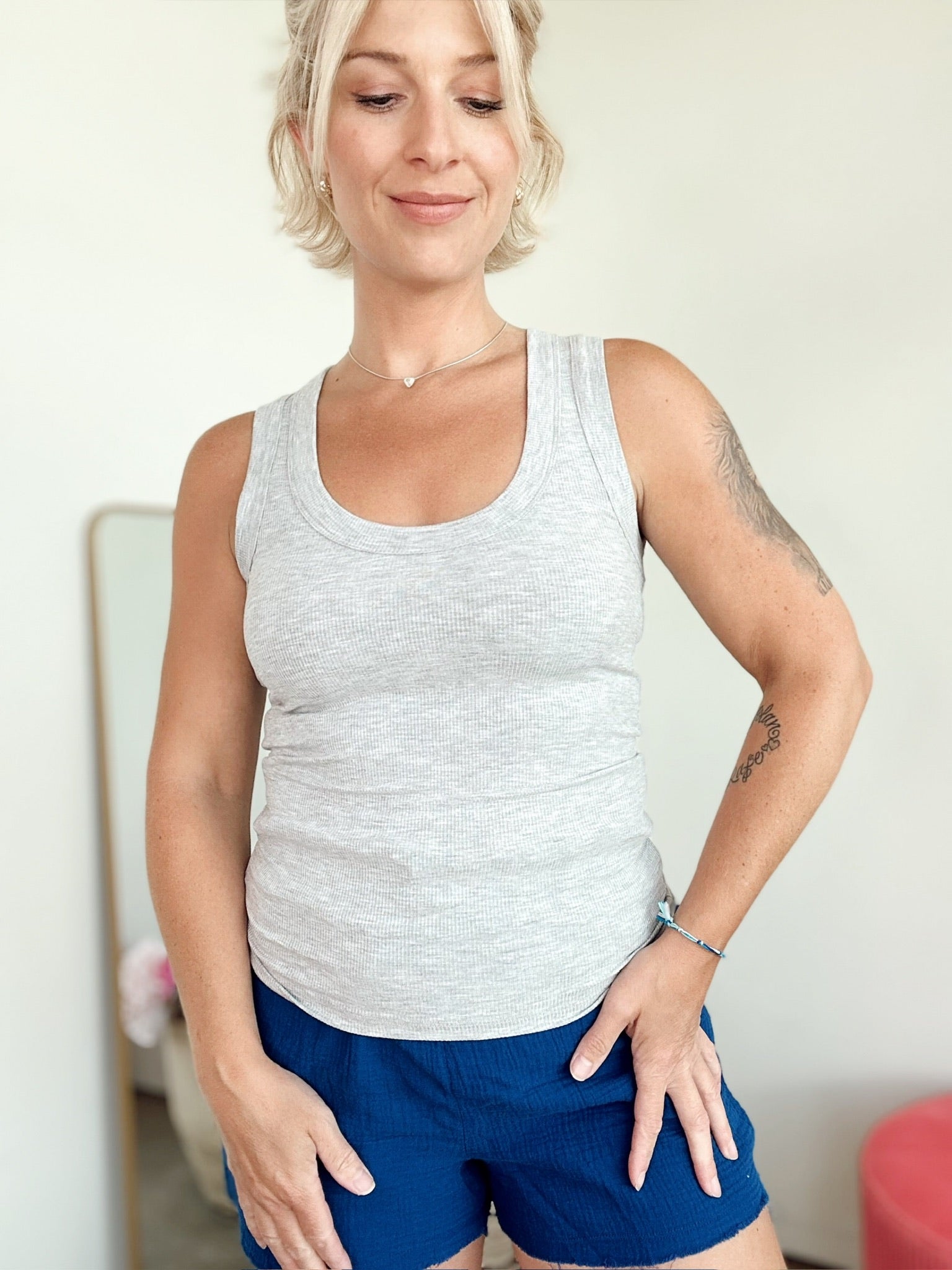 Kia Scoop Tank Top H. Grey