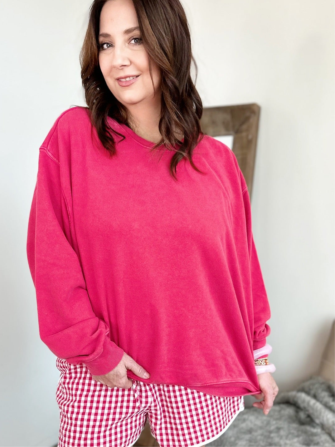 Michelle Crew Neck Sweatshirt Red