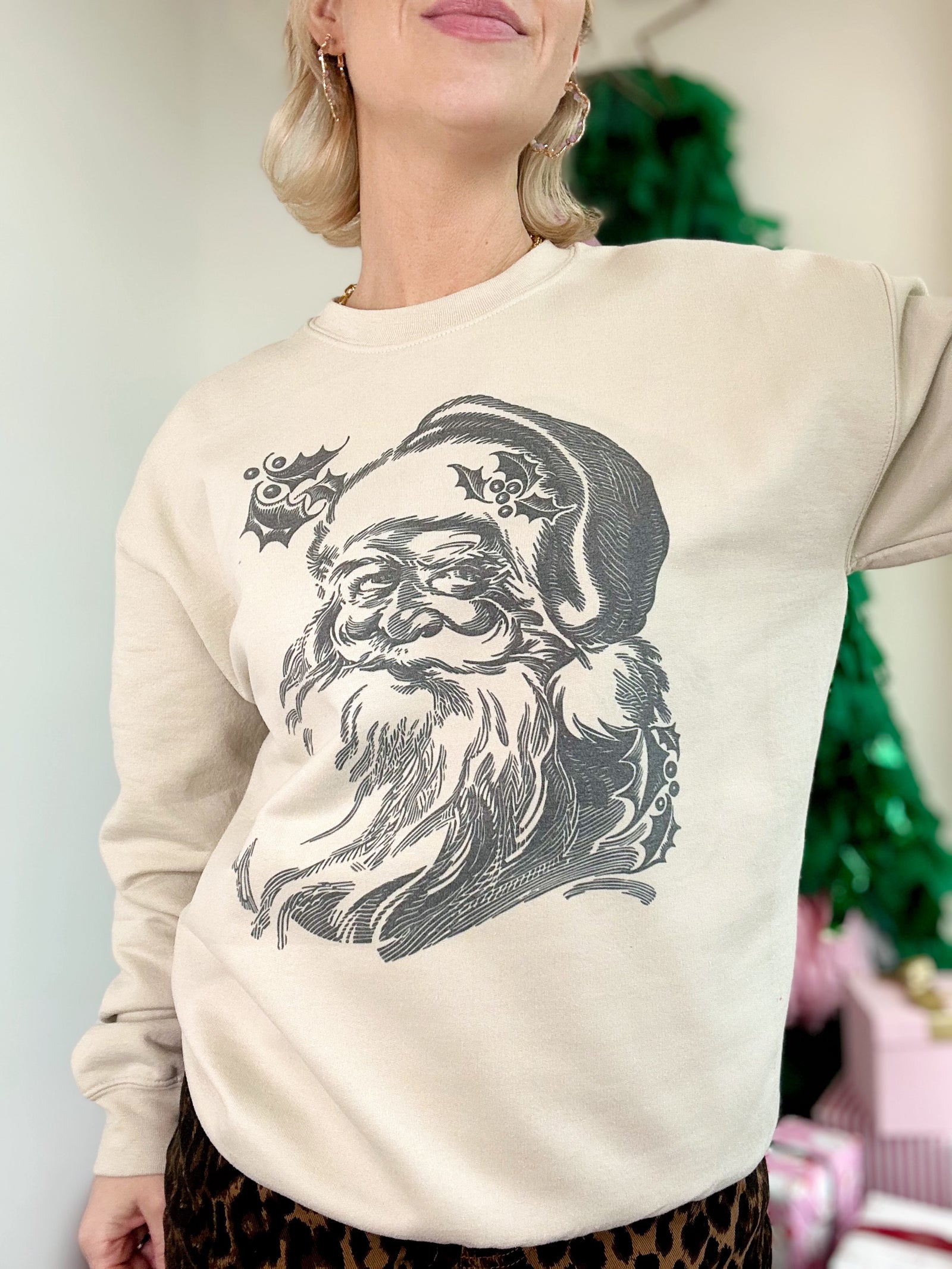 Vintage Santa Head Sweatshirt