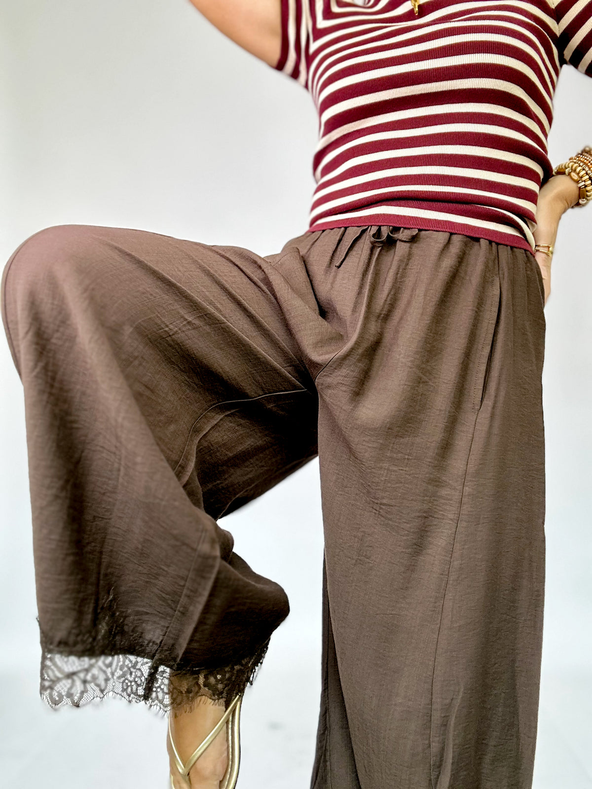 Lorelei Barrel Fit Pants Dk. Brown