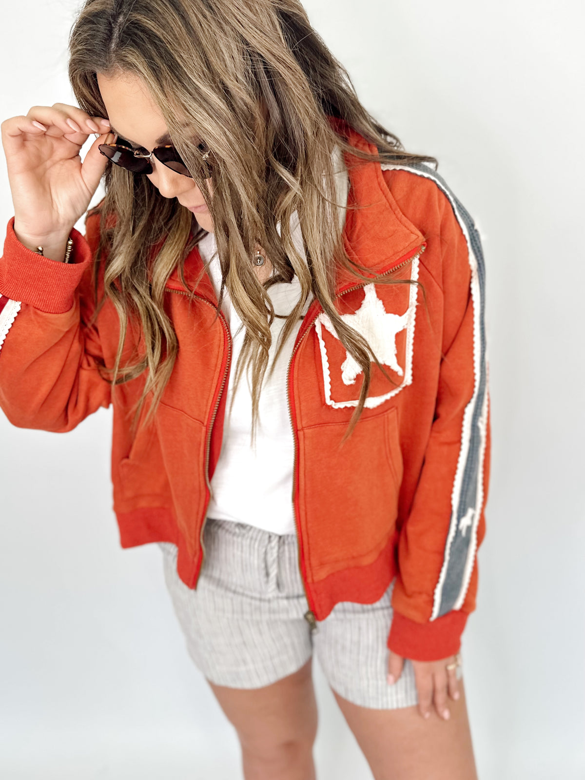 Star Patch Long Sleeve Jacket