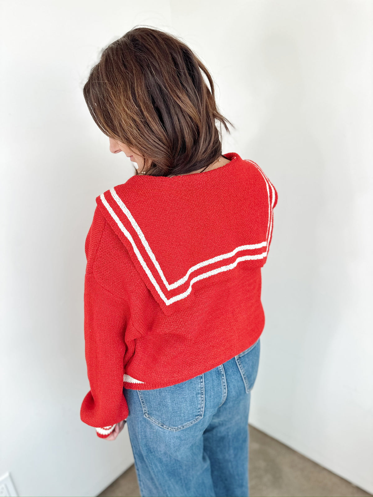 Sue Sailor Collar Sweater Cardigan