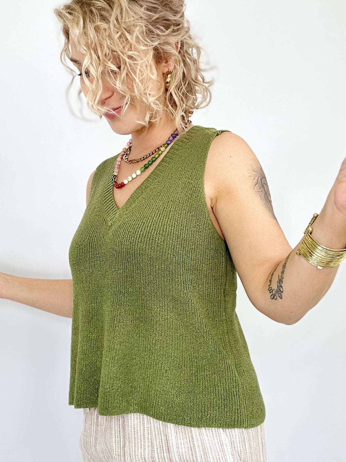Helen Knit Tank Top Spruce