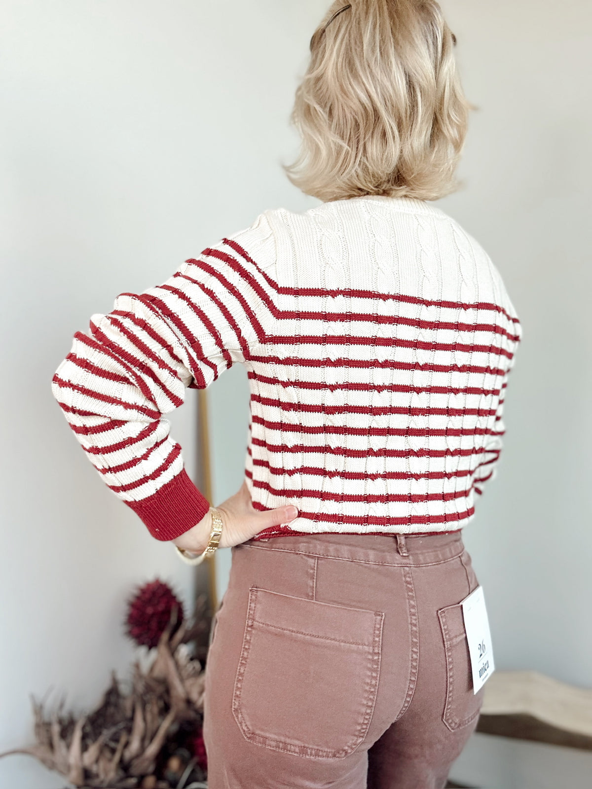 Kailey Stripe Cable Cardigan