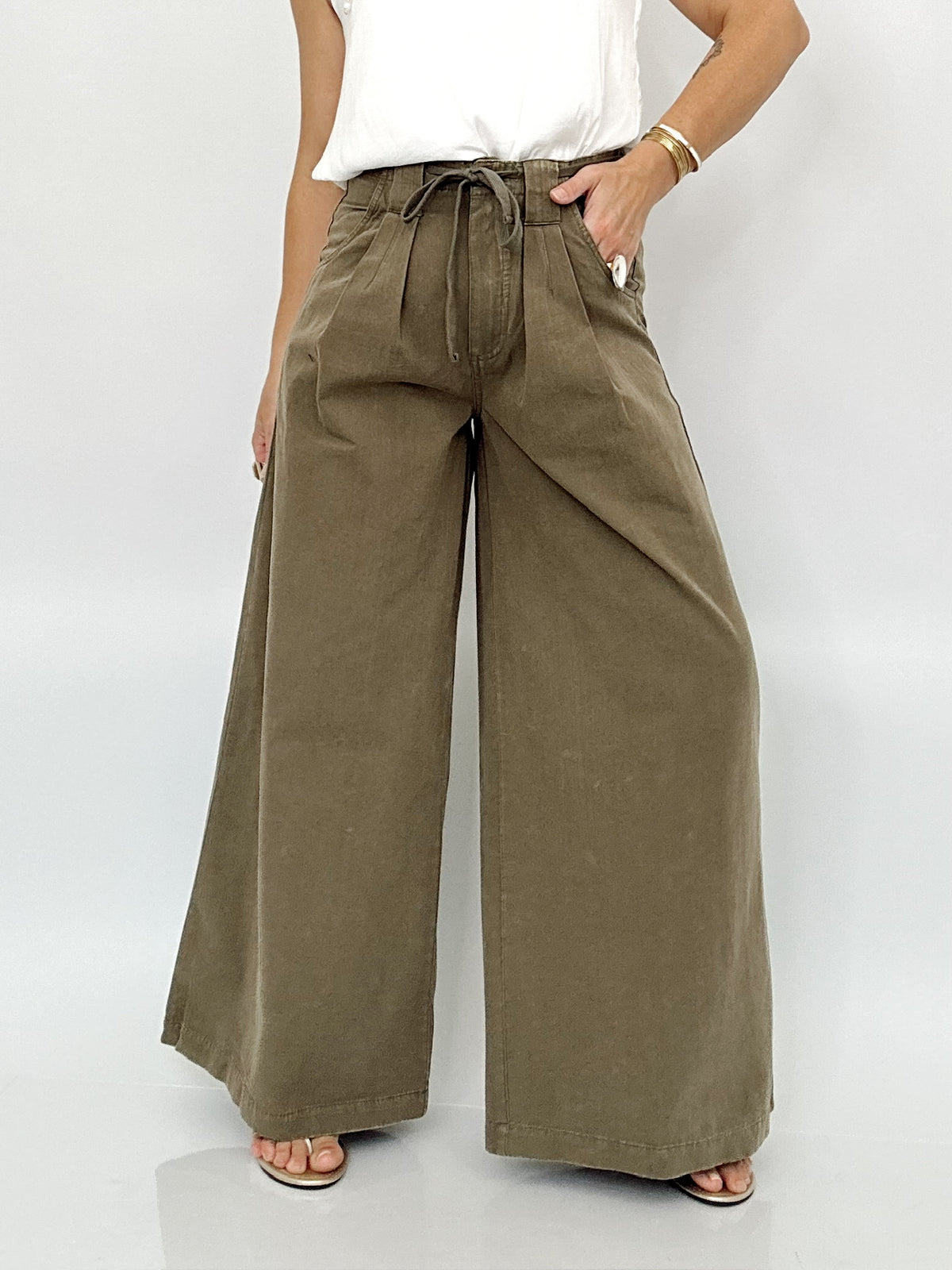 Alex Palazzo Pants Olive