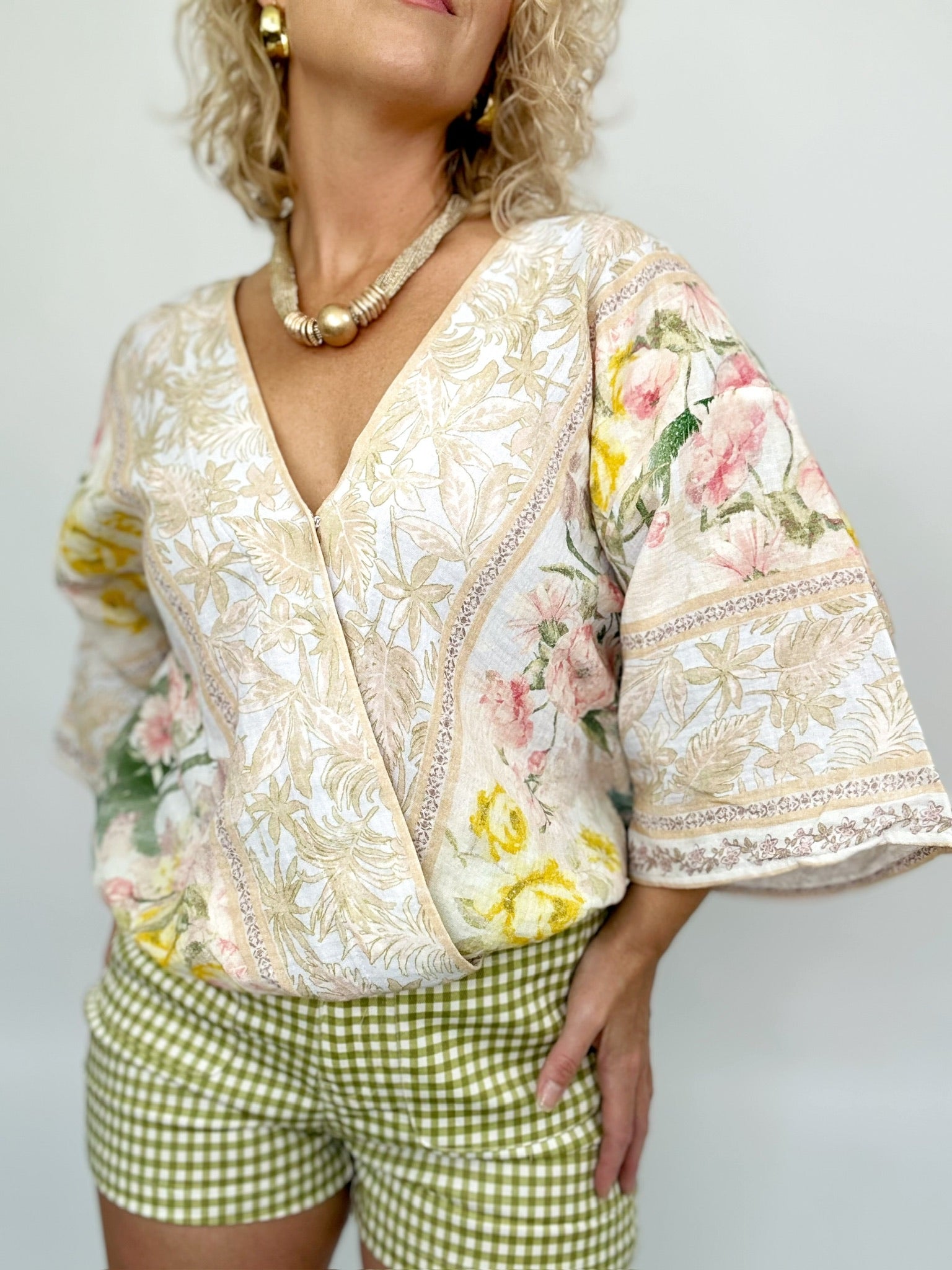Amara Floral Wrap Kimono Top