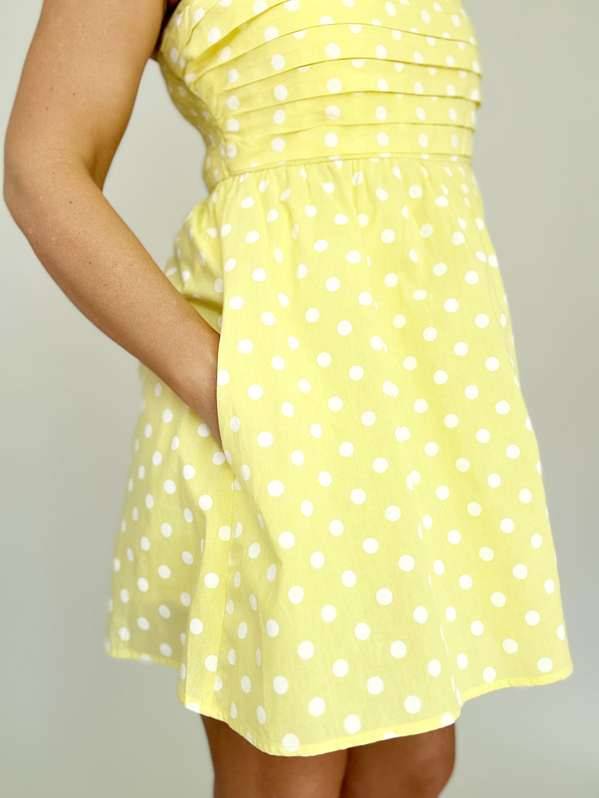 Irene Polka Dot Dress Lemon/white
