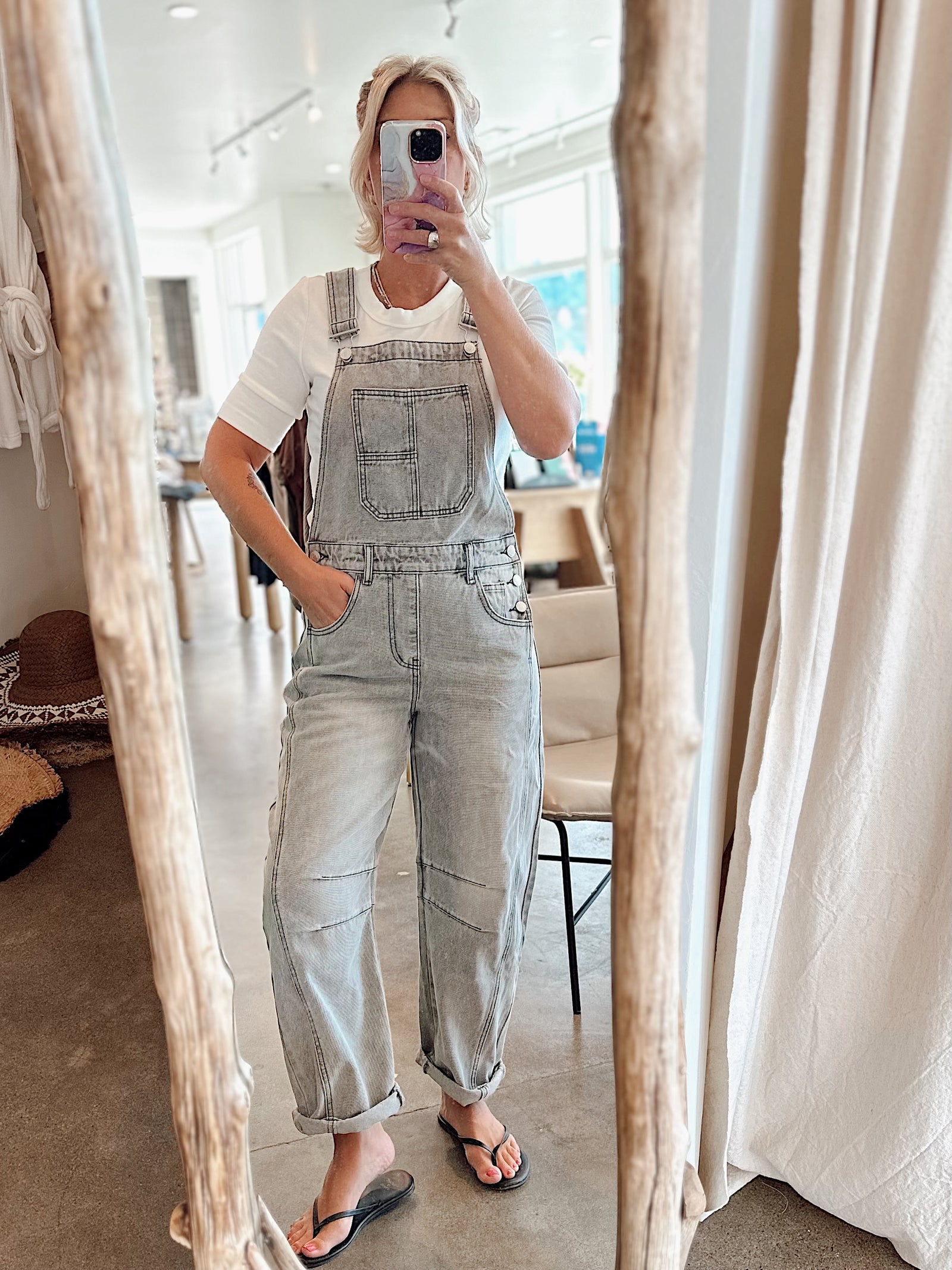 Rylie Denim Overall Grey Wash