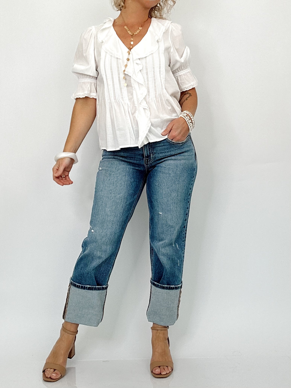 Kay Mid Rise Full Length Straight Jeans