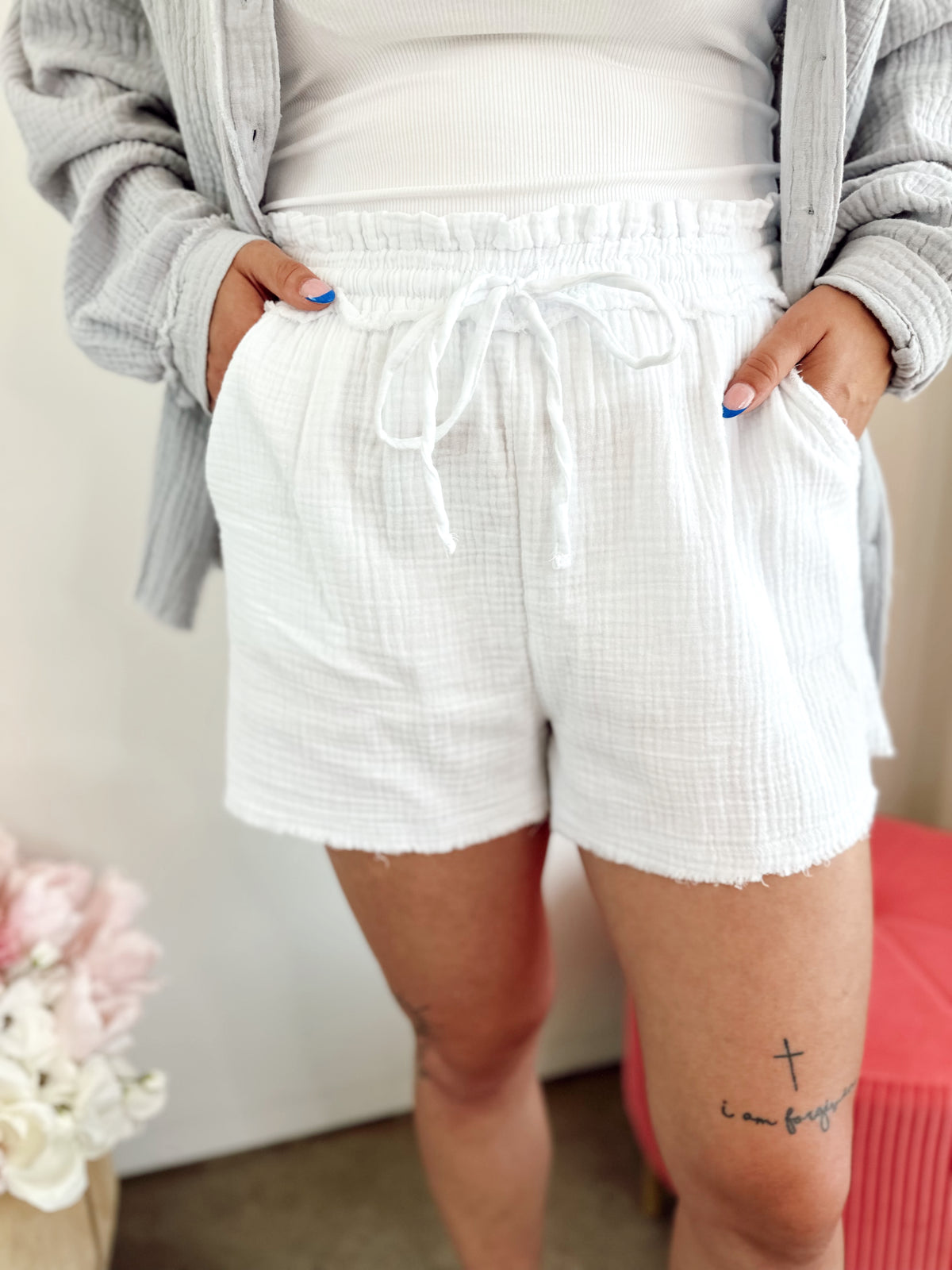 Grace Shorts White