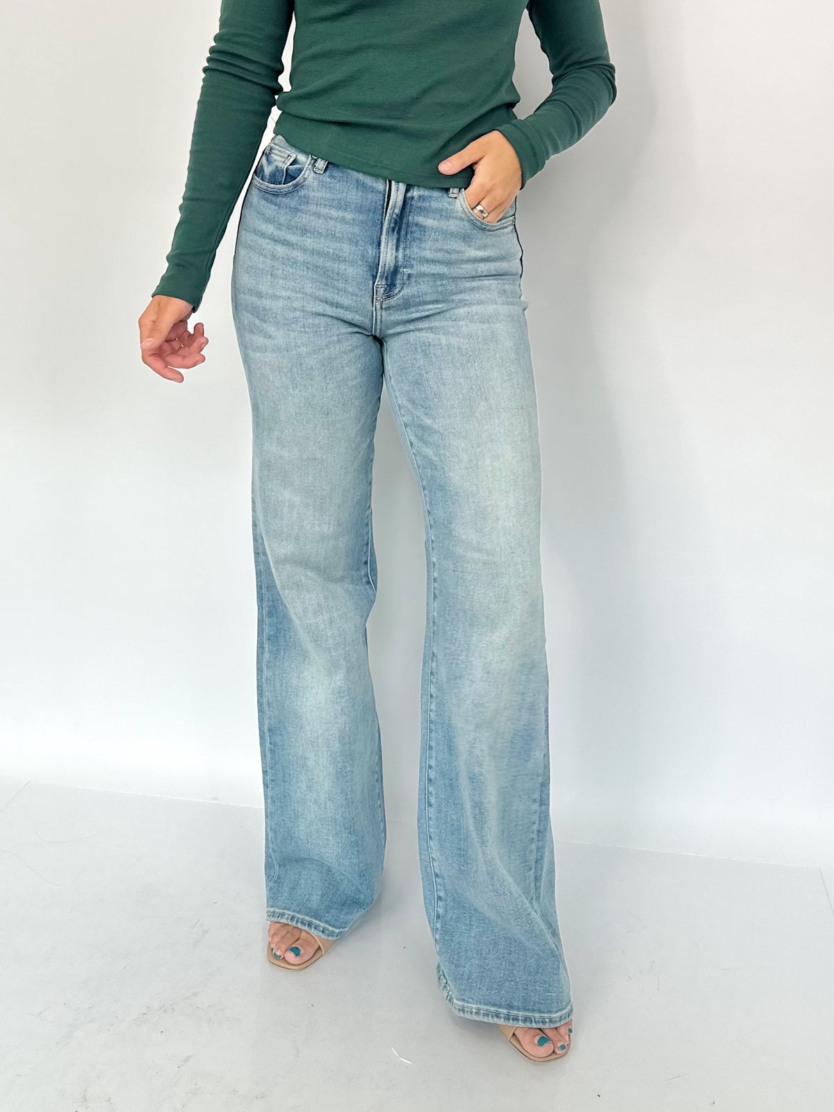 Cindy High Rise Wide Flare Jeans