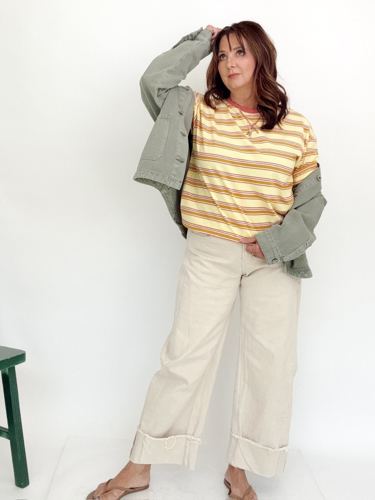 Beth High Rise Crop Cuffed Barrel Jeans