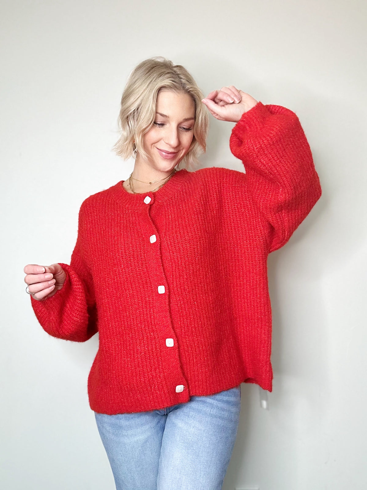 Noelle Balloon Sleeve Cardigan