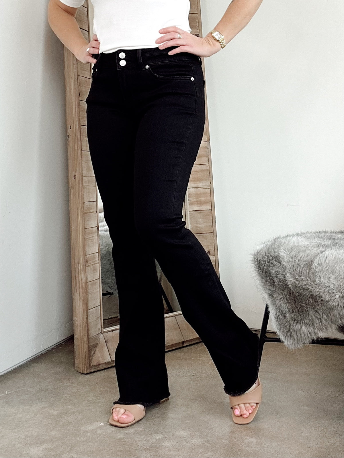 Marley Mid Rise Slim Boot Cut Jeans