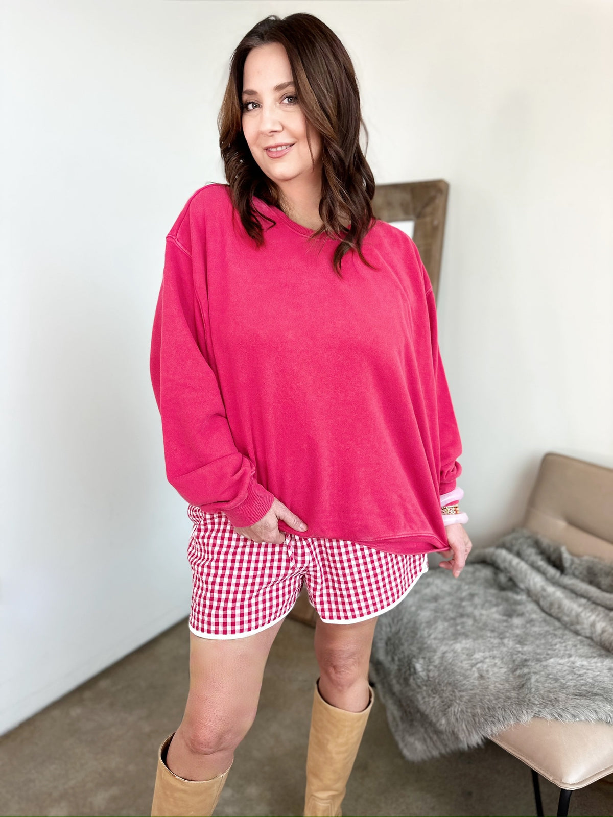 Michelle Crew Neck Sweatshirt Red