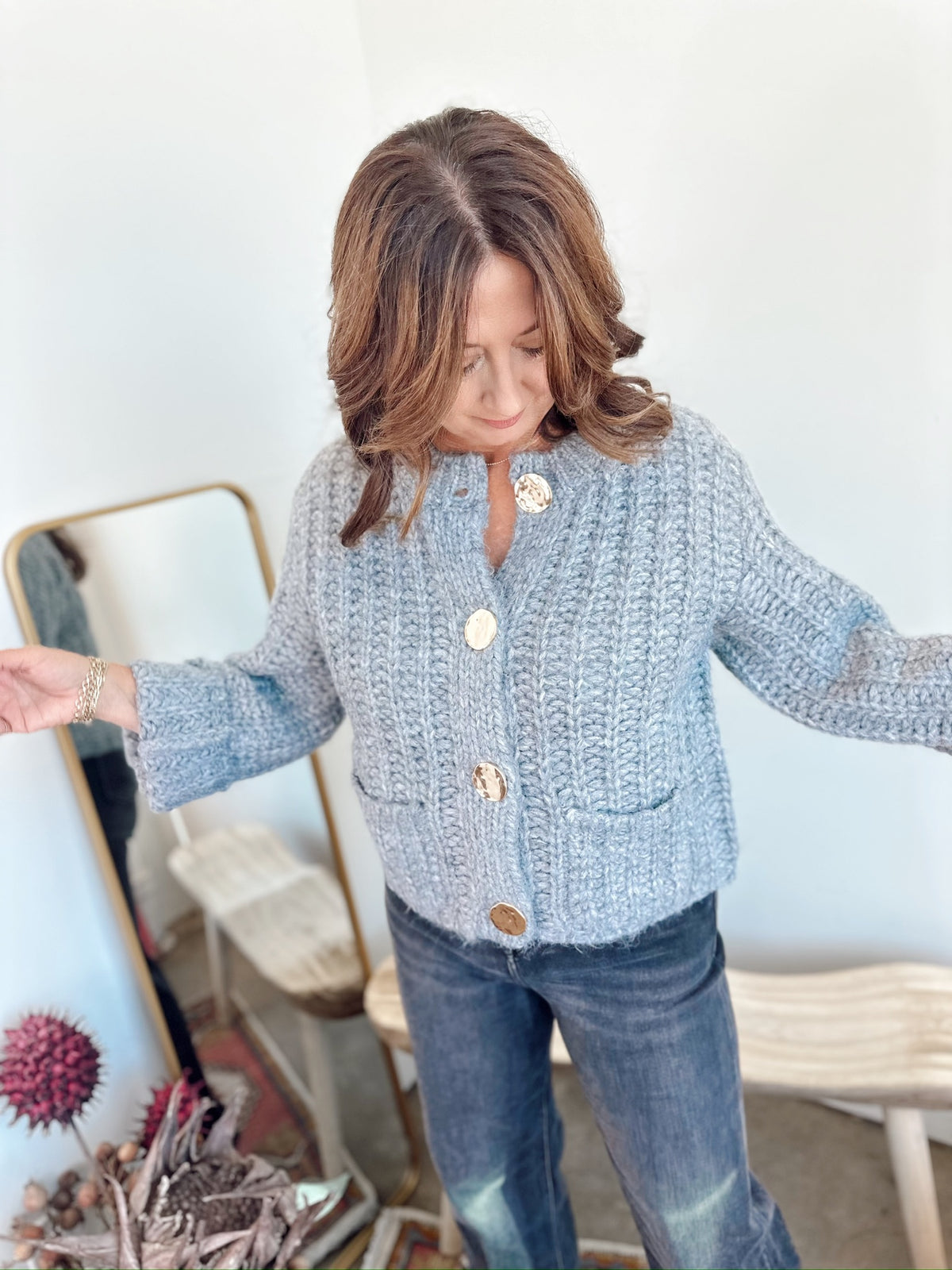 Melinda Knit Cardigan H. Grey