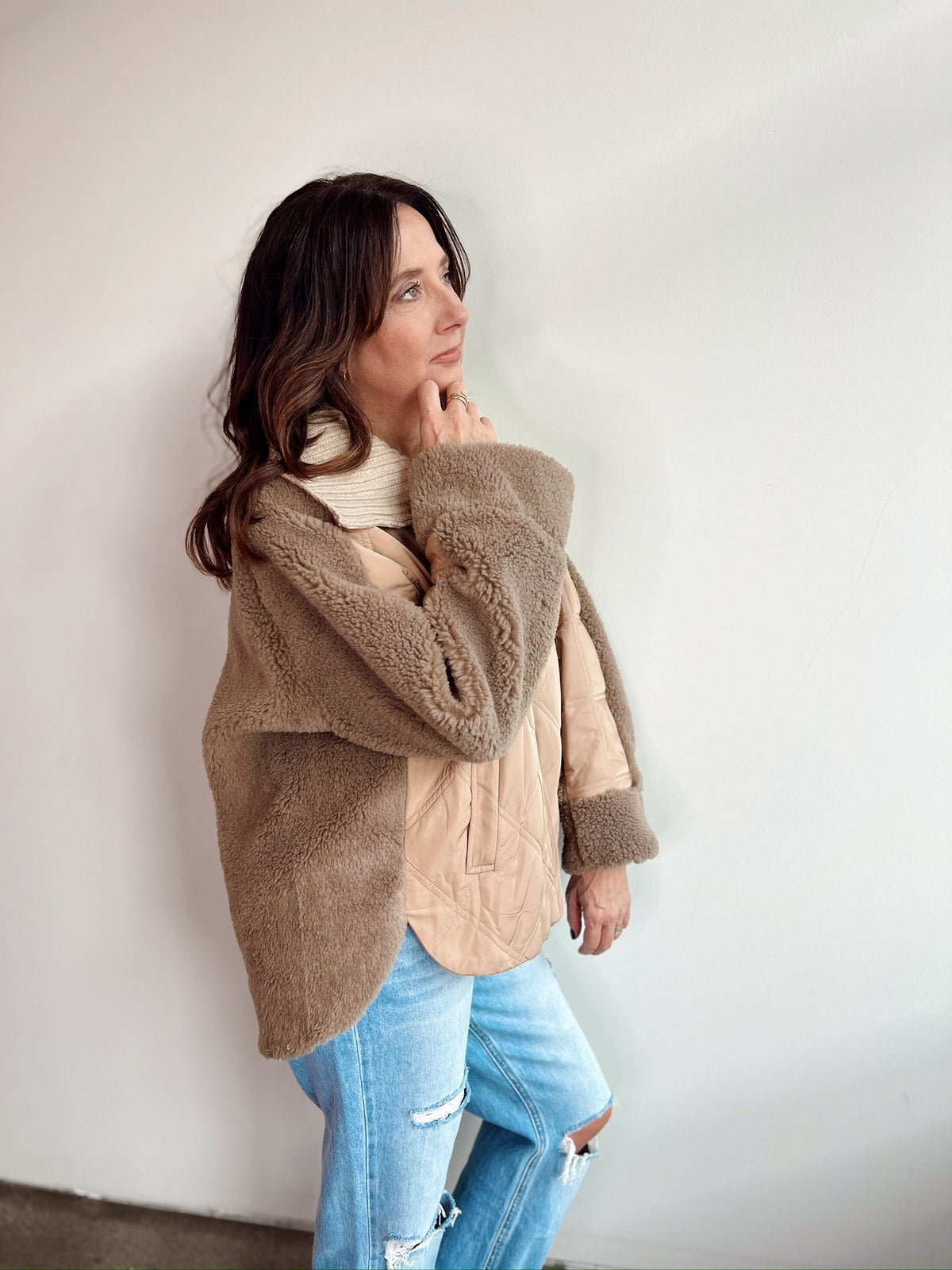 Hillary Quilted Sherpa Combo Jacket