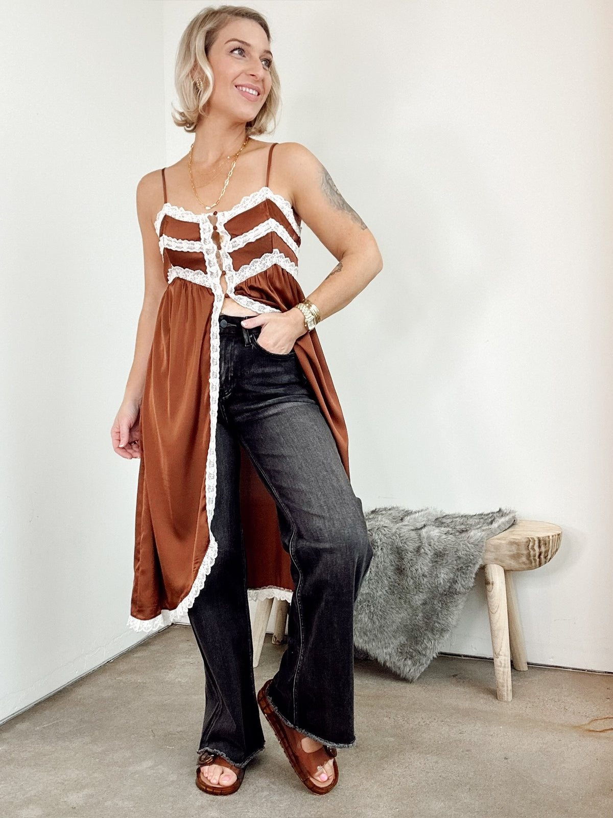 Zoey Lace Trim Cami Top