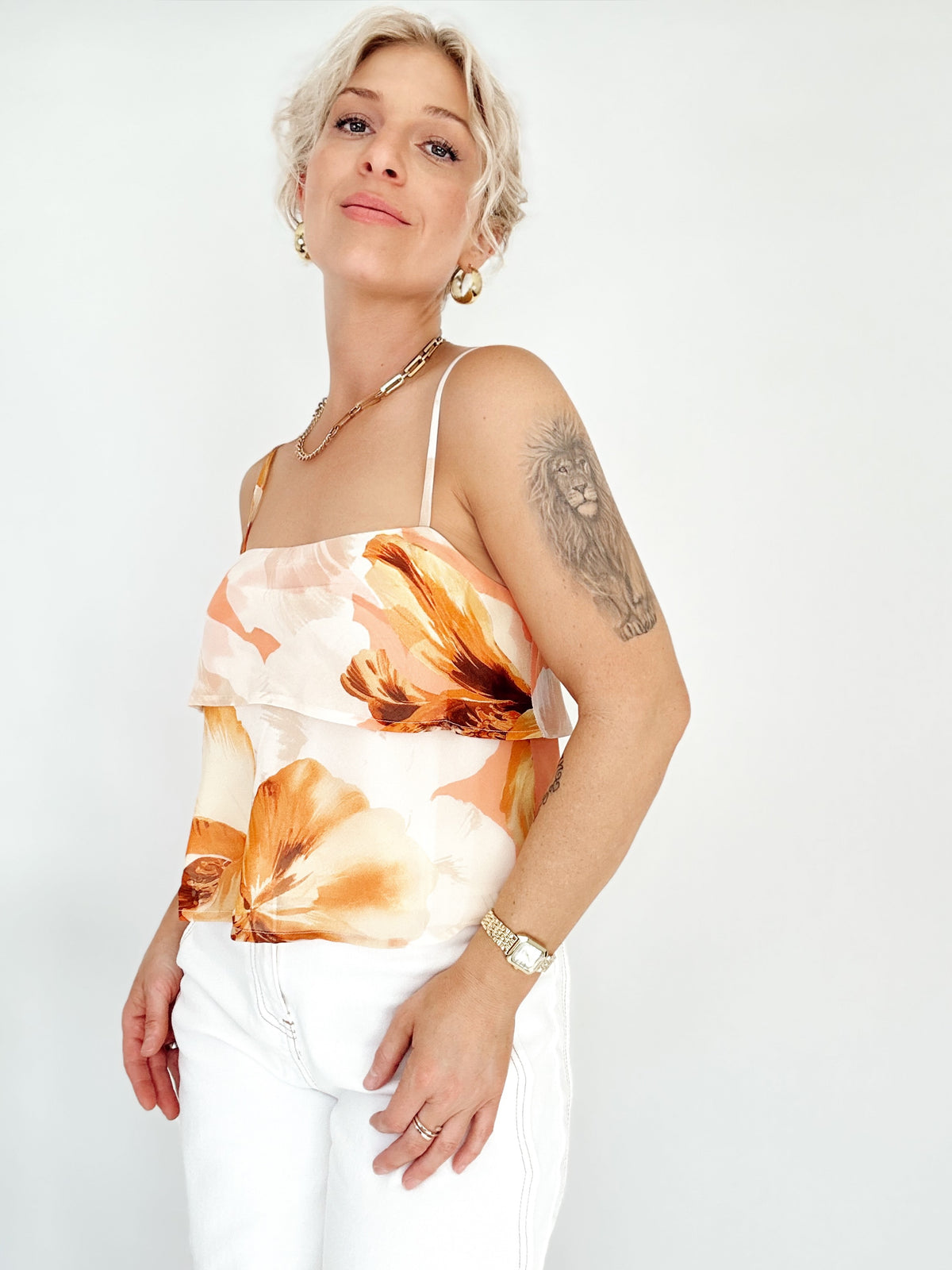 Sharla Scarf Double Layered Top