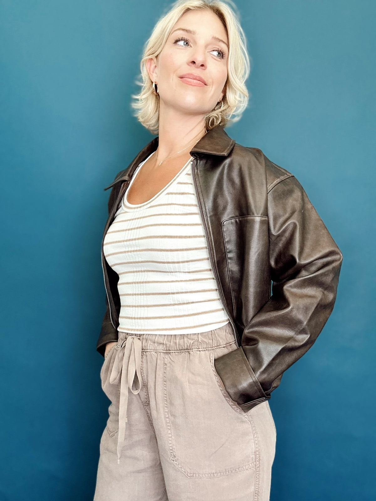 Hadley Vintage Faux Leather Jacket