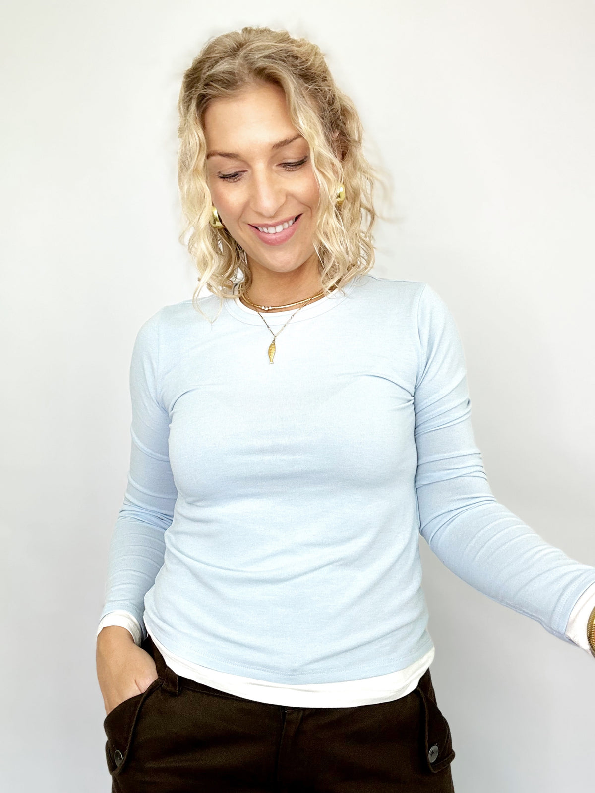 Tessa Layered Effect Long Sleeve Top