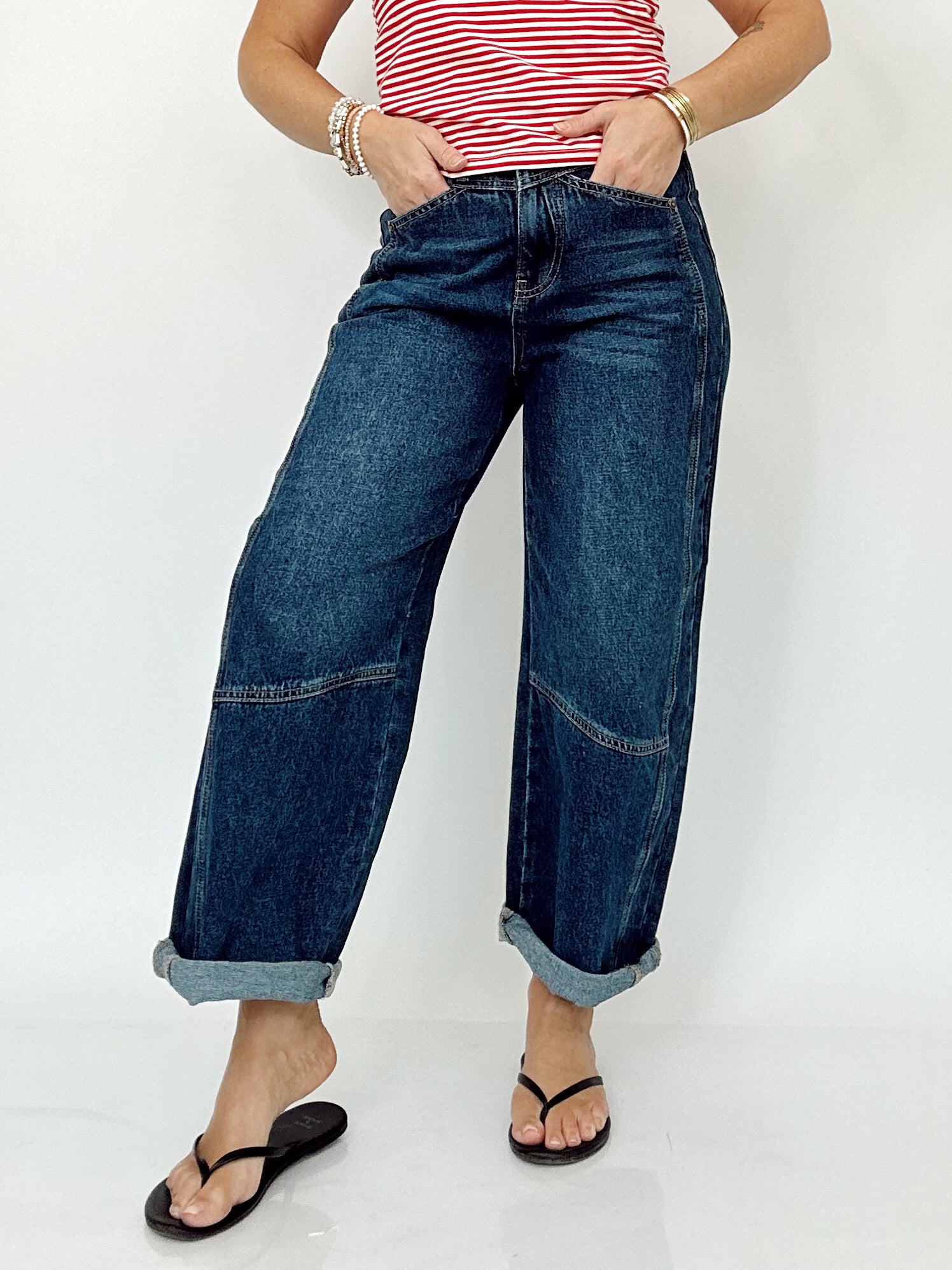 Mimi High Rise Low Curve Crop Barrel Jeans