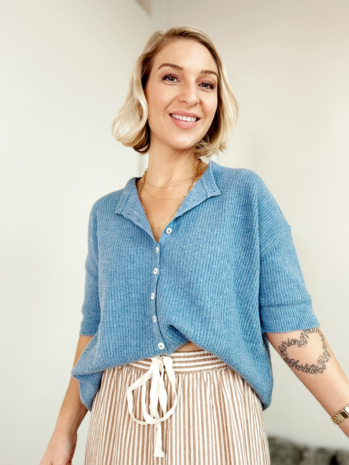 Cherie Cardigan Dusty Blue