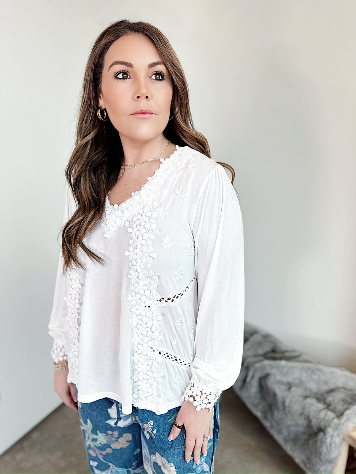 Jo Floral Lace Crochet Top