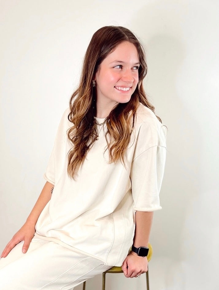 Kit Mineral Washed Terry Knit Top