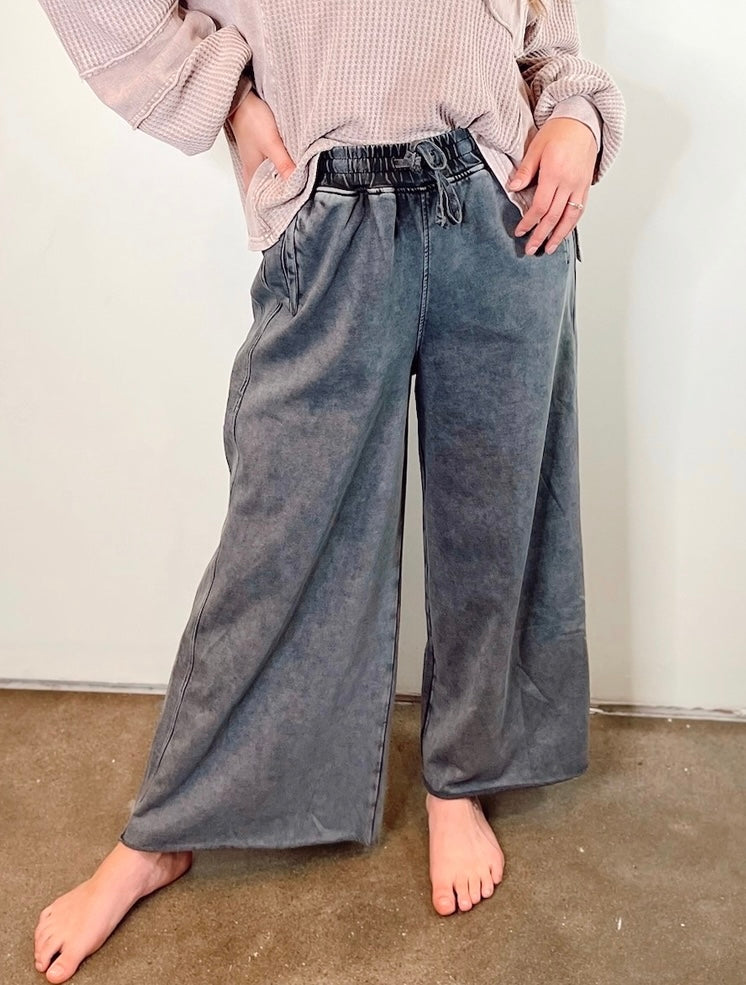 JoJo Mineral Washed Terry Knit Pants