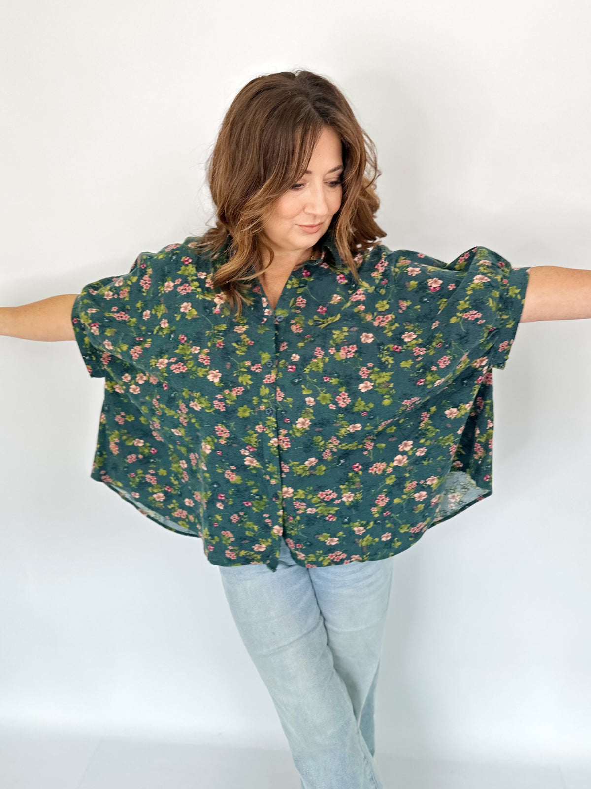 Astrid Floral Corduroy Blouse