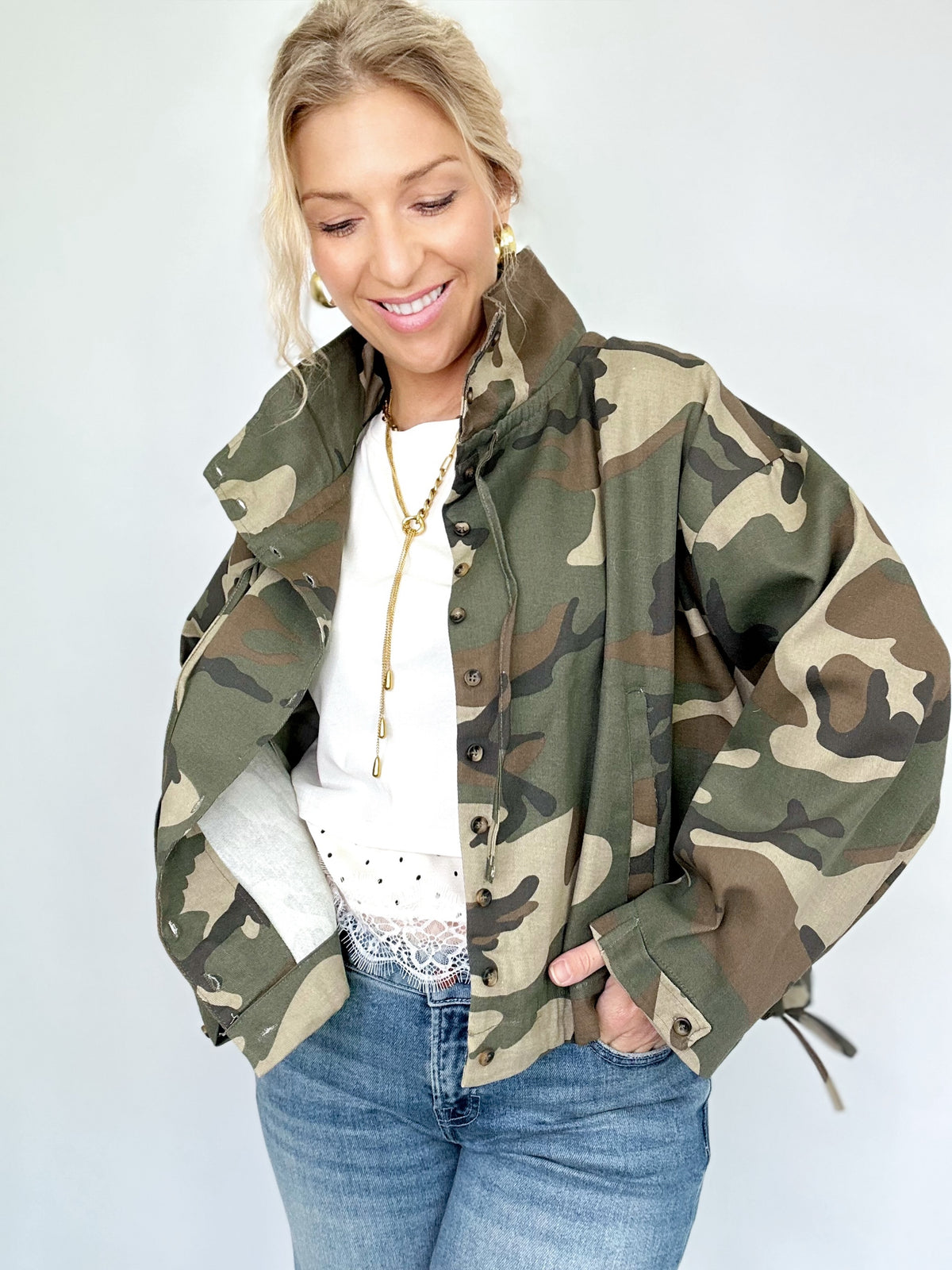 Adalyn Camo Windbreaker Jacket