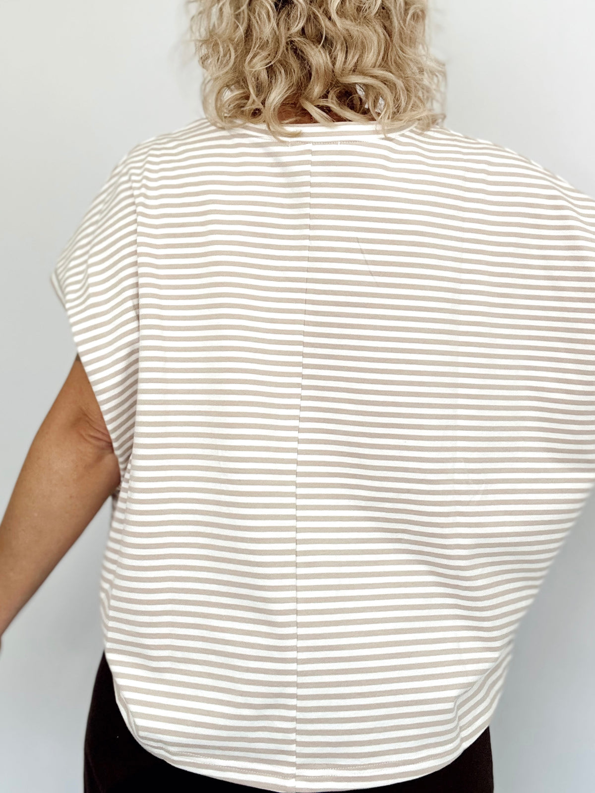 Maggie Stripe Top Beige