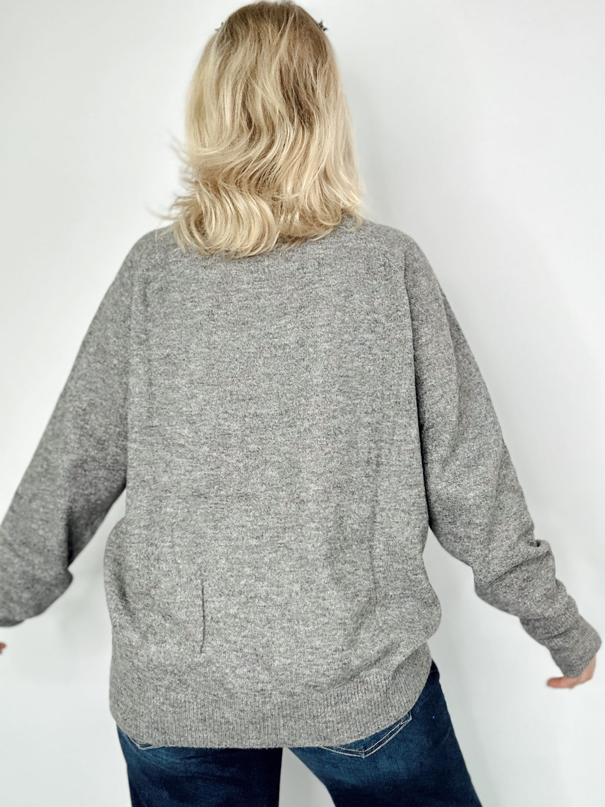 Everly Mock Neck Sweater Grey