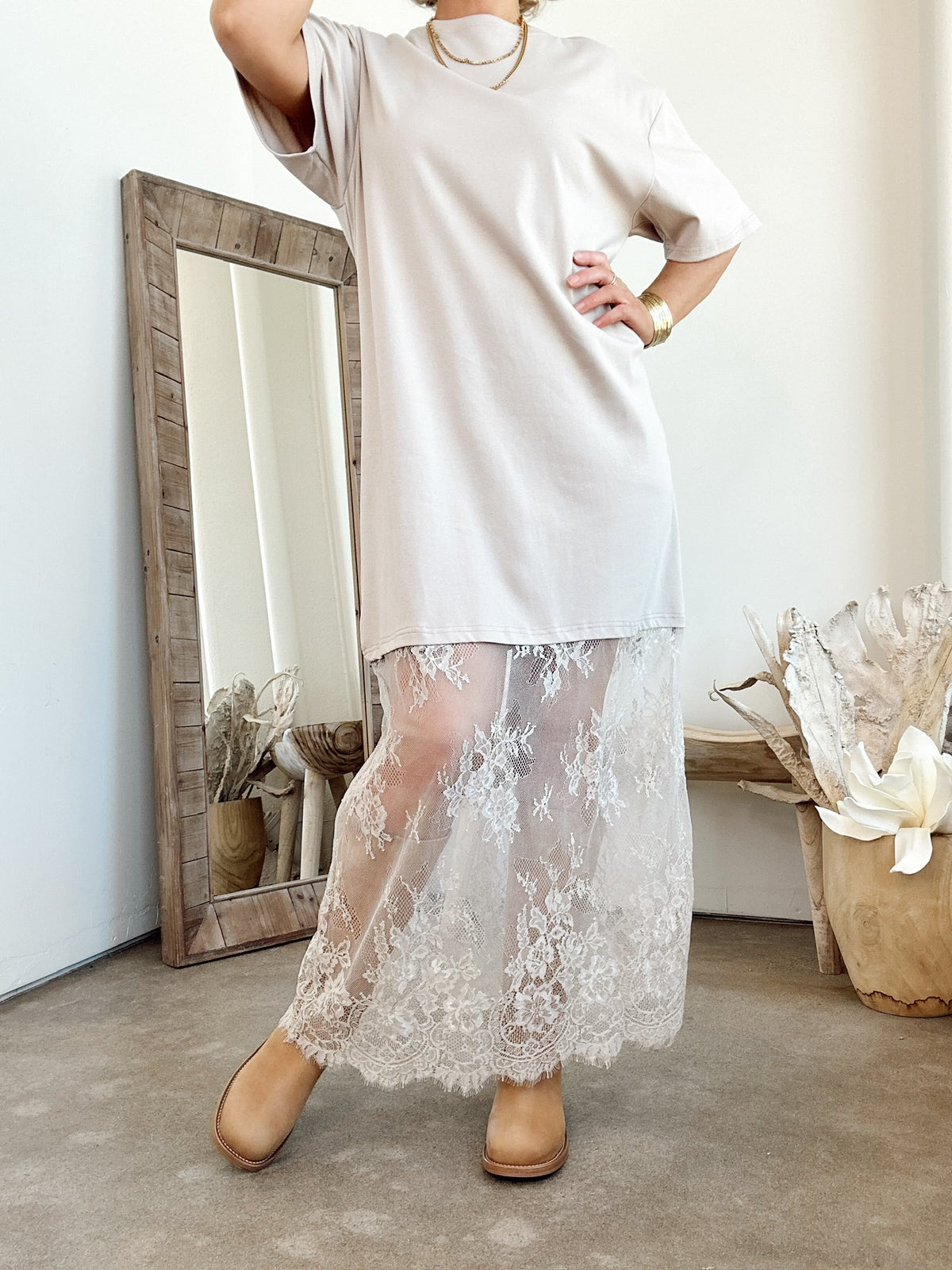 Emma Lace Joined T-Shirt Maxi Dress