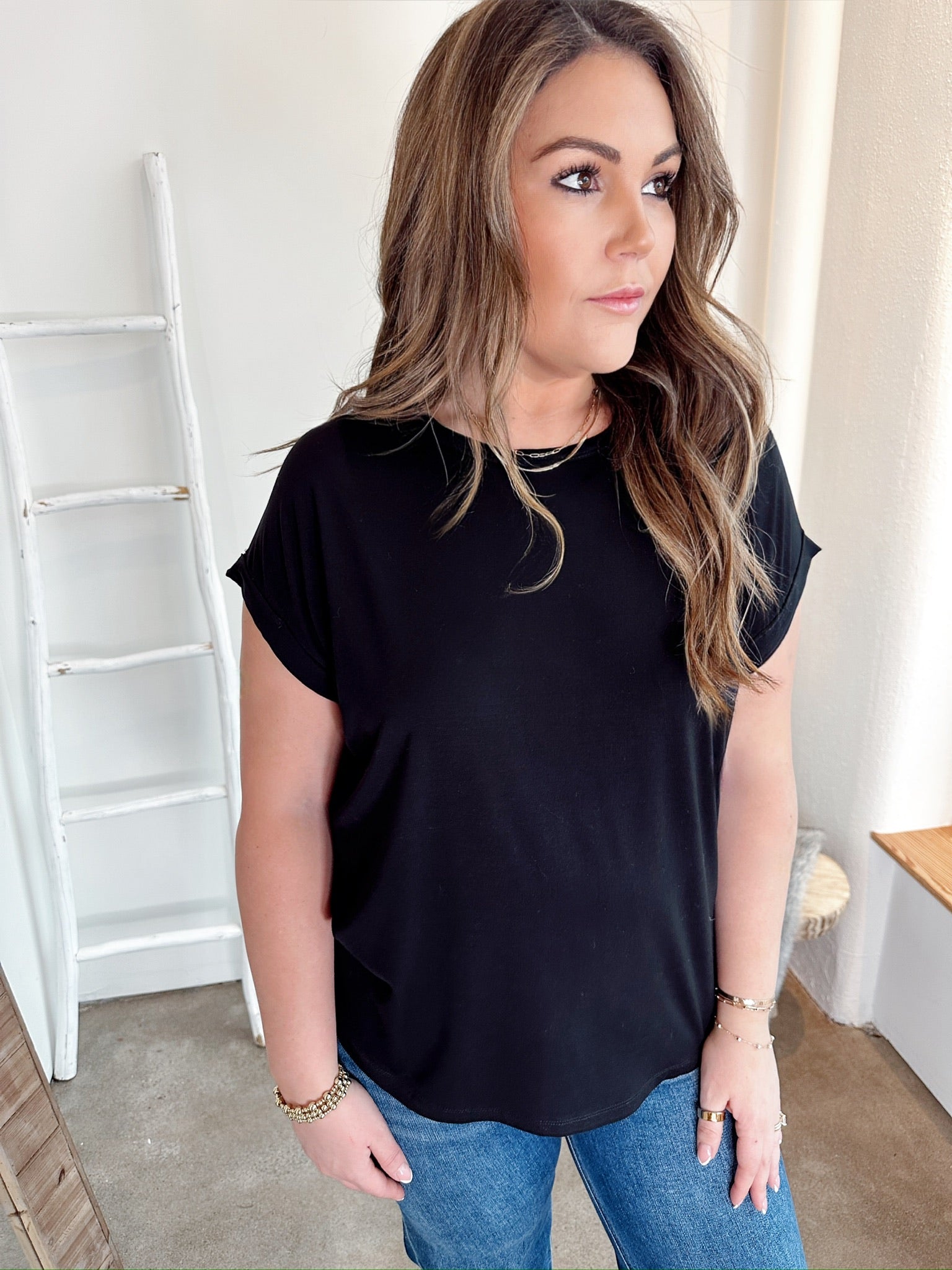 Presley Bamboo/Modal T-Shirt Black