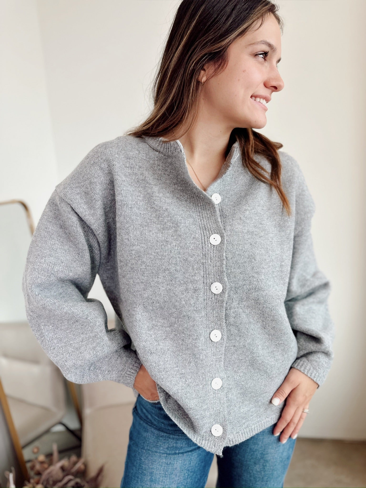 Juniper Cardigan Heather Grey