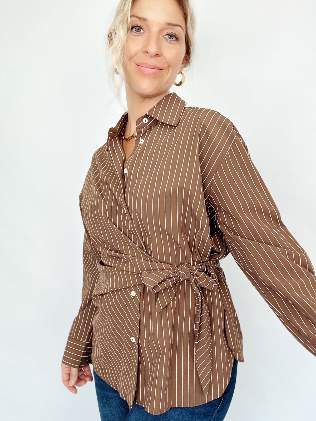 Victoria Pinstriped Blouse