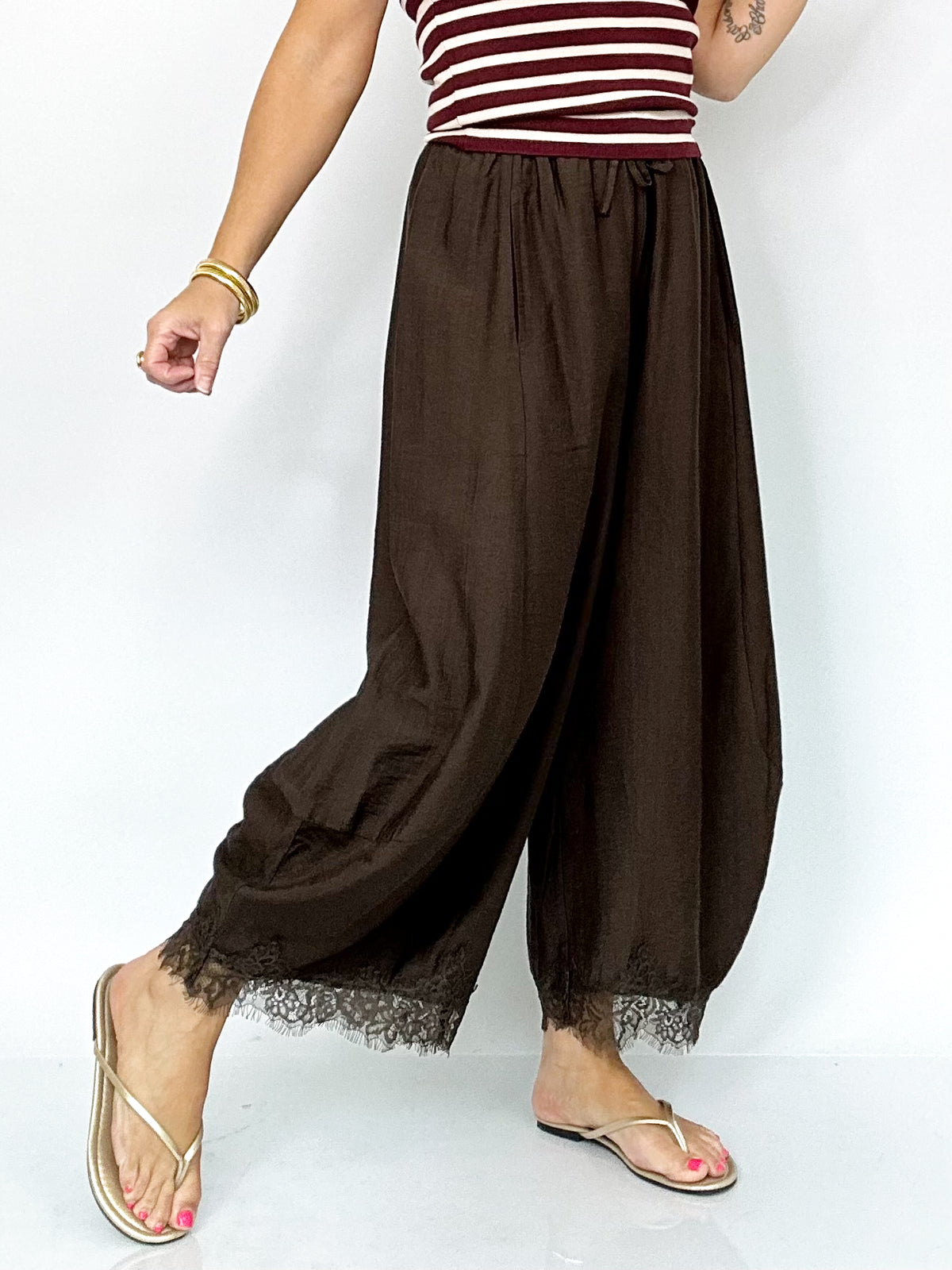 Lorelei Barrel Fit Pants Dk. Brown