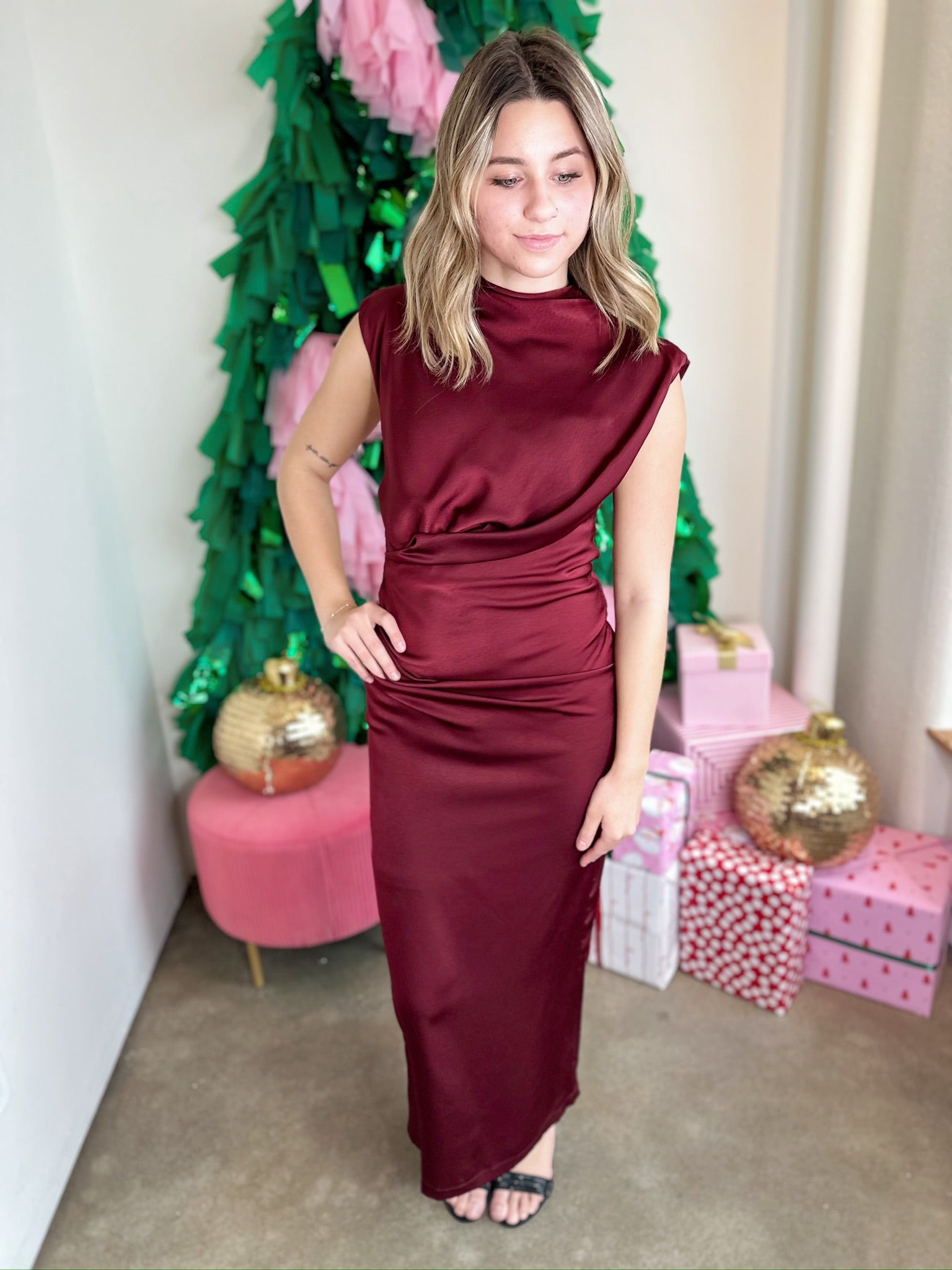 Natalia Mock Neck Dress